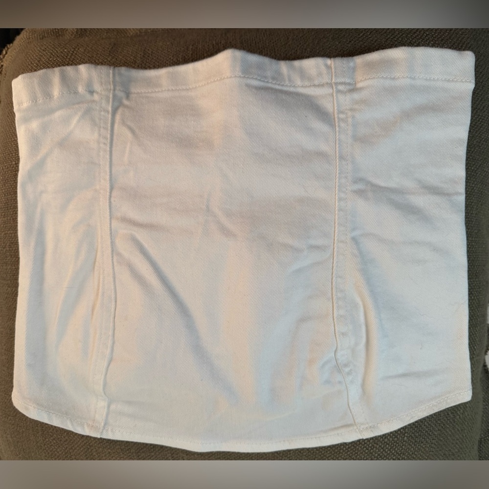 White Strapless Top